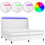 Boxspringbett mit Matratze und LED-weißem Kunstleder 200x200 cm von vidaXL, Betten und Lattenroste - Ref: Foro24-3139404, Pre...