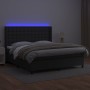 Box spring bed with mattress and LED black synthetic leather 180x200 cm by vidaXL, Beds and slatted bases - Ref: Foro24-31393...