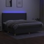 Boxspringbettmatratze und LED-Leuchten hellgrauer Stoff 200x200 cm von vidaXL, Betten und Lattenroste - Ref: Foro24-3138742, ...