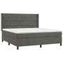 Box spring bed with mattress and LED dark gray velvet 180x200 cm by vidaXL, Beds and slatted bases - Ref: Foro24-3139758, Pri...