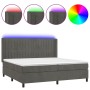 Boxspringbett mit Matratze und dunkelgrauem LED-Samt 200x200 cm von vidaXL, Betten und Lattenroste - Ref: Foro24-3139704, Pre...