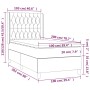 Box spring bed with mattress and LED pink velvet 100x200 cm by vidaXL, Beds and slatted bases - Ref: Foro24-3139732, Price: 4...