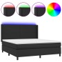 Boxspringbett mit Matratze und LED schwarzem Kunstleder 180x200 cm von vidaXL, Betten und Lattenroste - Ref: Foro24-3139277, ...