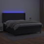 Box spring bed with mattress and LED black synthetic leather 180x200 cm by vidaXL, Beds and slatted bases - Ref: Foro24-31392...