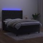 Box spring bed with mattress and LED black velvet 140x200 cm by vidaXL, Beds and slatted bases - Ref: Foro24-3139747, Price: ...