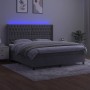 Box spring bed with mattress and LED light gray velvet 180x200 cm by vidaXL, Beds and slatted bases - Ref: Foro24-3139757, Pr...