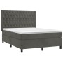 Cama box spring colchón y LED terciopelo gris oscuro 140x190 cm de vidaXL, Camas y somieres - Ref: Foro24-3139740, Precio: 59...