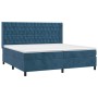 Box spring bed with mattress and LED dark blue velvet 200x200 cm by vidaXL, Beds and slatted bases - Ref: Foro24-3139767, Pri...