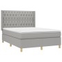 Boxspringbettmatratze und LED-Leuchten hellgrauer Stoff 140x190 cm von vidaXL, Betten und Lattenroste - Ref: Foro24-3139109, ...