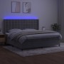 Cama box spring colchón y LED terciopelo gris claro 200x200 cm de vidaXL, Camas y somieres - Ref: Foro24-3139823, Precio: 717...