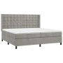 Cama box spring colchón y LED terciopelo gris claro 200x200 cm de vidaXL, Camas y somieres - Ref: Foro24-3139823, Precio: 717...