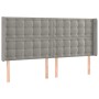 Cama box spring colchón y LED terciopelo gris claro 200x200 cm de vidaXL, Camas y somieres - Ref: Foro24-3139823, Precio: 717...