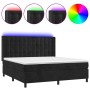 Box spring bed with mattress and LED black velvet 180x200 cm by vidaXL, Beds and slatted bases - Ref: Foro24-3139819, Price: ...