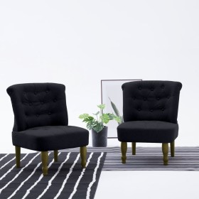 Sillón francés de tela negro de vidaXL, Sillones - Ref: Foro24-282127, Precio: 111,99 €, Descuento: %