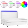 Boxspringbett mit Matratze und LED-weißem Kunstleder 200x200 cm von vidaXL, Betten und Lattenroste - Ref: Foro24-3139284, Pre...