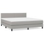 Cama box spring con colchón tela gris claro 160x200 cm de vidaXL, Camas y somieres - Ref: Foro24-3139905, Precio: 512,85 €, D...