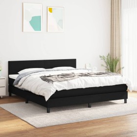 Box spring bed with black fabric mattress 180x200 cm by vidaXL, Beds and slatted bases - Ref: Foro24-3139915, Price: 538,81 €...