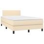 Box spring bed with cream fabric mattress 120x200 cm by vidaXL, Beds and slatted bases - Ref: Foro24-3139886, Price: 385,49 €...