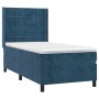 Box spring bed with mattress and LED dark blue velvet 100x200 cm by vidaXL, Beds and slatted bases - Ref: Foro24-3139551, Pri...