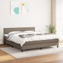 Box spring bed with taupe gray fabric mattress 160x200 cm by vidaXL, Beds and slatted bases - Ref: Foro24-3139909, Price: 513...