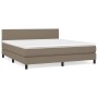 Box spring bed with taupe gray fabric mattress 160x200 cm by vidaXL, Beds and slatted bases - Ref: Foro24-3139909, Price: 513...