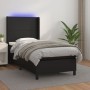 Box spring bed with mattress and LED black synthetic leather 100x200 cm by vidaXL, Beds and slatted bases - Ref: Foro24-31392...