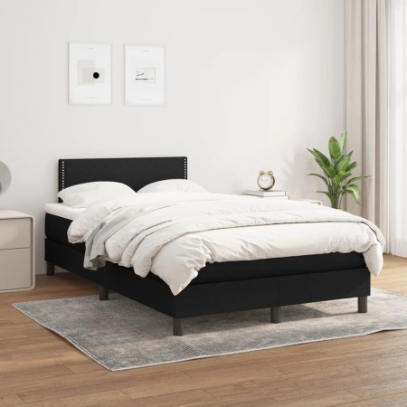 Box spring bed with black fabric mattress 120x200 cm by vidaXL, Beds and slatted bases - Ref: Foro24-3139963, Price: 343,99 €...