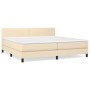 Box spring bed with cream fabric mattress 200x200 cm by vidaXL, Beds and slatted bases - Ref: Foro24-3139926, Price: 619,85 €...