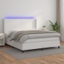 Cama box spring colchón y LED cuero sintético blanco 180x200 cm de vidaXL, Camas y somieres - Ref: Foro24-3139278, Precio: 67...