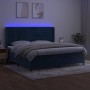 Box spring bed with mattress and LED dark blue velvet 200x200 cm by vidaXL, Beds and slatted bases - Ref: Foro24-3139587, Pri...