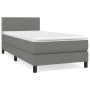 Cama box spring con colchón tela gris oscuro 90x200 cm de vidaXL, Camas y somieres - Ref: Foro24-3139946, Precio: 286,85 €, D...