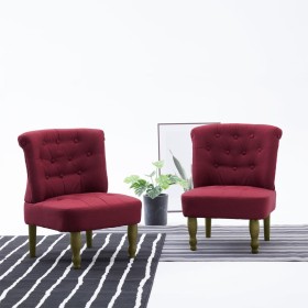 Sillones franceses 2 unidades de tela color vino tinto de vidaXL, Sillones - Ref: Foro24-282137, Precio: 209,48 €, Descuento: %