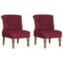 French armchairs 2 units of red wine-colored fabric by vidaXL, Armchairs - Ref: Foro24-282137, Price: 209,48 €, Discount: %