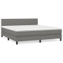 Cama box spring con colchón tela gris oscuro 160x200 cm de vidaXL, Camas y somieres - Ref: Foro24-3139986, Precio: 468,58 €, ...