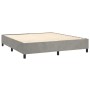 Box spring bed with mattress and LED light gray velvet 160x200 cm by vidaXL, Beds and slatted bases - Ref: Foro24-3139451, Pr...