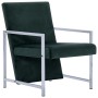 Sillón con patas cromadas de terciopelo verde oscuro de vidaXL, Sillones - Ref: Foro24-282158, Precio: 107,09 €, Descuento: %