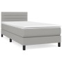 Cama box spring con colchón tela gris claro 100x200 cm de vidaXL, Camas y somieres - Ref: Foro24-3140113, Precio: 318,41 €, D...