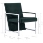 Sillón con patas cromadas de terciopelo verde oscuro de vidaXL, Sillones - Ref: Foro24-282158, Precio: 107,09 €, Descuento: %