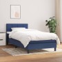 Box spring bed with blue fabric mattress 100x200 cm by vidaXL, Beds and slatted bases - Ref: Foro24-3140039, Price: 337,24 €,...