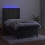 Box spring bed with mattress and LED dark gray velvet 80x200 cm by vidaXL, Beds and slatted bases - Ref: Foro24-3139650, Pric...