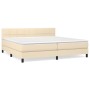 Cama box spring con colchón tela color crema 200x200 cm de vidaXL, Camas y somieres - Ref: Foro24-3140086, Precio: 620,43 €, ...