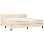 Cama box spring con colchón tela color crema 200x200 cm de vidaXL, Camas y somieres - Ref: Foro24-3140086, Precio: 620,43 €, ...