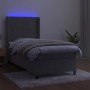 Cama box spring colchón y LED terciopelo gris claro 80x200 cm de vidaXL, Camas y somieres - Ref: Foro24-3139409, Precio: 325,...