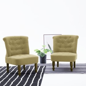 Sillones franceses 2 unidades de tela verde de vidaXL, Sillones - Ref: Foro24-282134, Precio: 235,99 €, Descuento: %