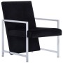 Sillón con patas cromadas de terciopelo negro de vidaXL, Sillones - Ref: Foro24-282157, Precio: 90,87 €, Descuento: %