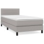 Cama box spring con colchón tela gris claro 80x200 cm de vidaXL, Camas y somieres - Ref: Foro24-3140089, Precio: 264,37 €, De...