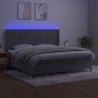 Box spring bed with mattress and LED light gray velvet 200x200 cm by vidaXL, Beds and slatted bases - Ref: Foro24-3139583, Pr...