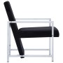 Sillón con patas cromadas de terciopelo negro de vidaXL, Sillones - Ref: Foro24-282157, Precio: 88,99 €, Descuento: %