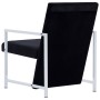 Sillón con patas cromadas de terciopelo negro de vidaXL, Sillones - Ref: Foro24-282157, Precio: 88,99 €, Descuento: %