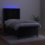 Box spring bed with mattress and LED black velvet 100x200 cm by vidaXL, Beds and slatted bases - Ref: Foro24-3139429, Price: ...